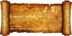 Lupsor Urbán névjegykártya